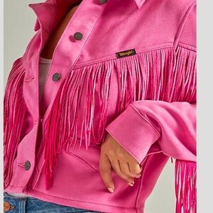 Wrangler Pink Azalea Fringe Jacket with Tassels